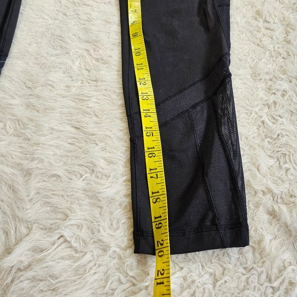 Ivivva by Lululemon Girl's Black Mesh Legs Cropped Legging Pants Size 14 - Picture 5 of 8